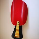 Red and black vintage sconce in fluted plastic and brass