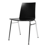 21th Century black design chair with wooden seat, Belgium
