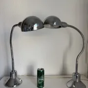 Pair of vintage 1940 Jumo 210 chrome desk lamps - 50 cm