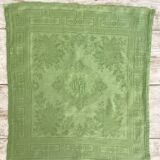 Set of 6 damask napkins, monogrammed MR - Métis - lime green