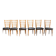 6 chaises bois et skaï noir années 60