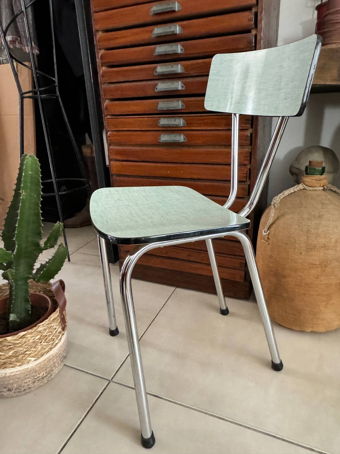 Vintage green Formica chair