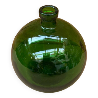 Antique Vintage Green Glass Dame Jeanne Float Ball Bottle