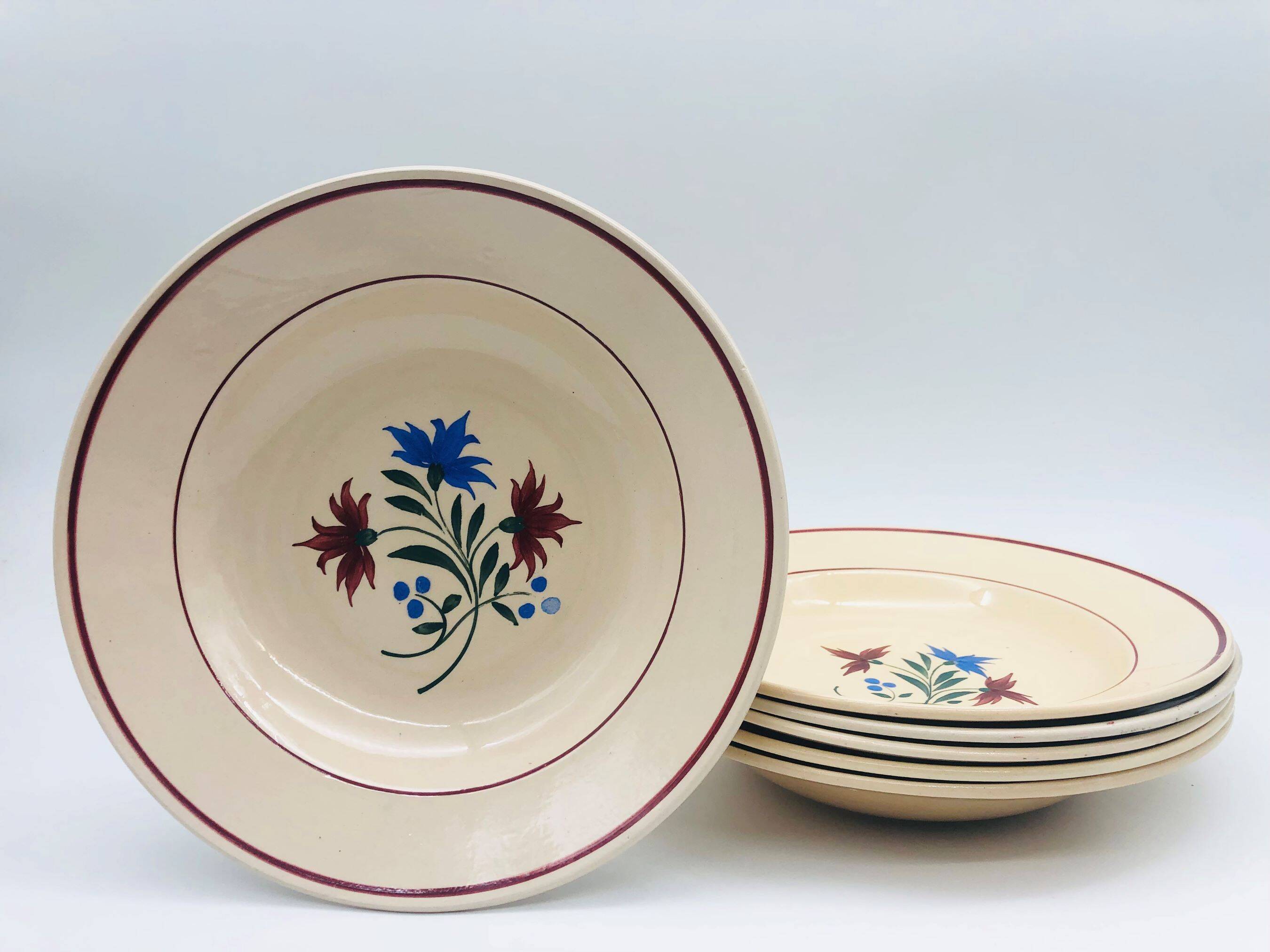 6 K&G Lunéville Soup Plates, "Denise" Model