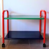 Memphis 80s perforated sheet metal rolling trolley