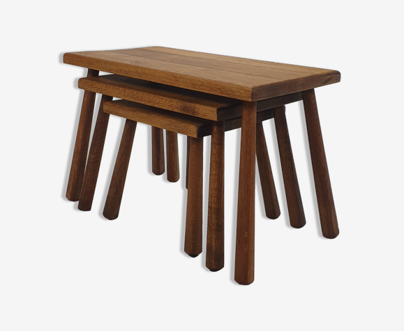 Modernist Oak Nesting Tables, 1960s
