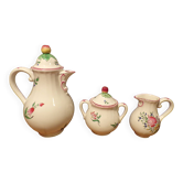 Coffee maker, sugar bowl and milk jug service Lunéville Réverbère