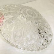 Coupe à fruits cristal taillé corbeille centre de table plat vintage 33cm