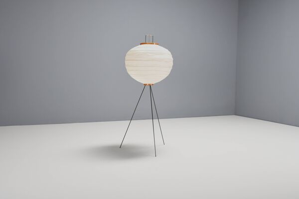 Rare Lampadaire Akari 10D par Isamu Noguchi pour Ozeki, 1950s