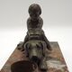 French Art Deco Table Lamp Vintage Dog & Child Figure Opaline Glass Shade