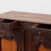 Rare French provincial carved cabinet or buffet with great patina, dated 18
