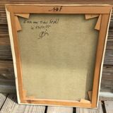 Oil bouquet table signed JM. Salve 1985