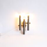 Chrome wall light by Sciolari for Boulanger, Belgium 1970s