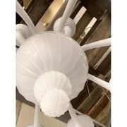 Italian Monumental Contemporary 18 Arms in White Murano Style Glass Chandelier
