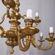Classic 12 light golden bronze chandelier from the mid-20th century