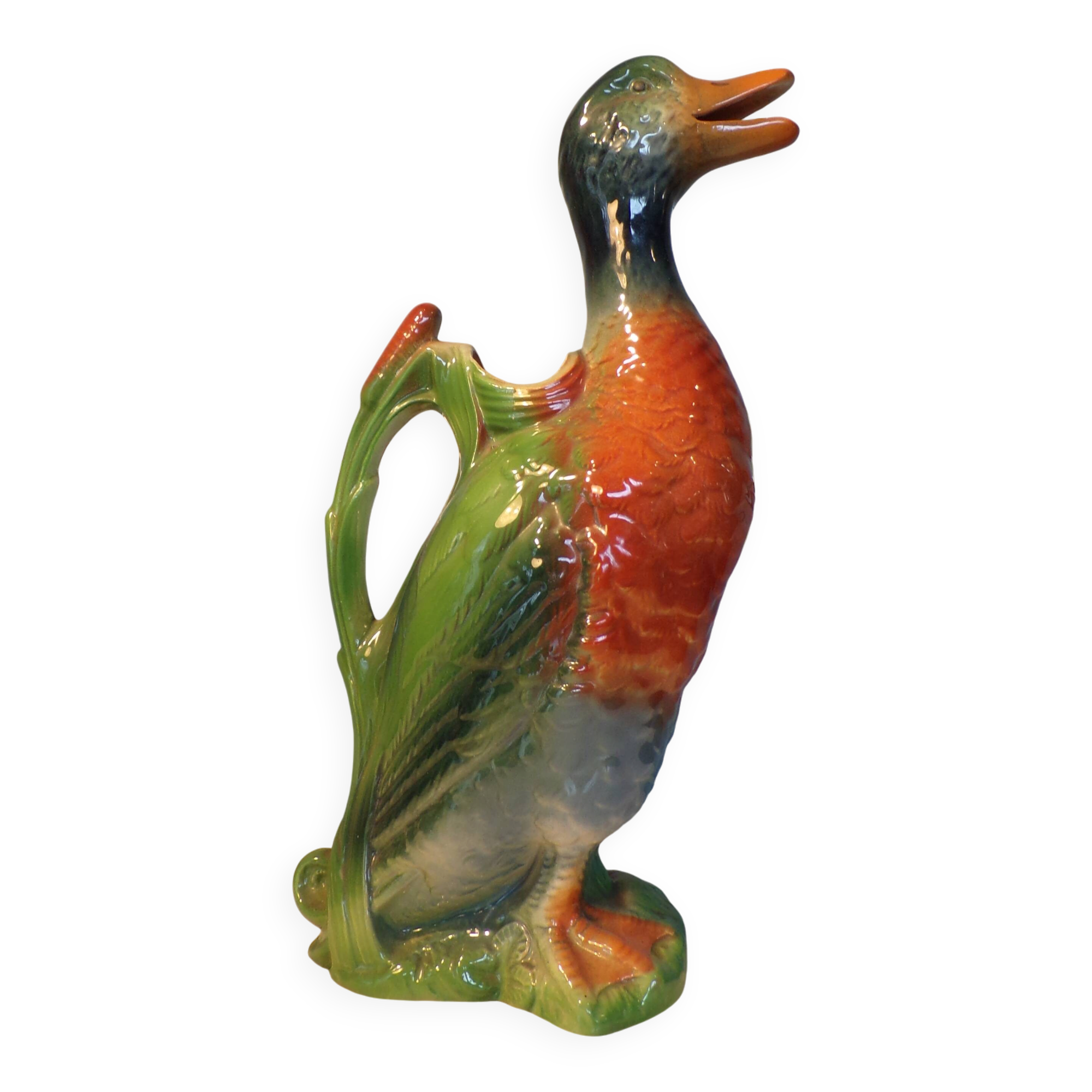 Pichet canard St Clément en barbotine
