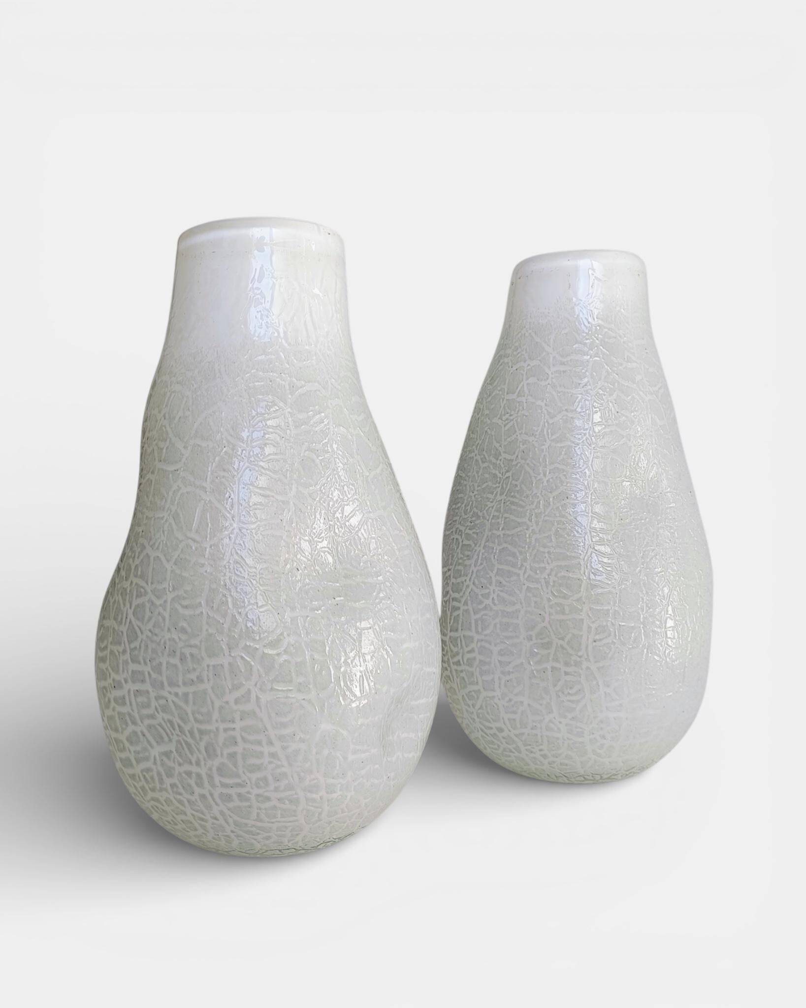 Brutalist Pair of Murano Art Glass Vases by Costantini, 1970s