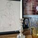 Eglomized mercurized glass candle holder