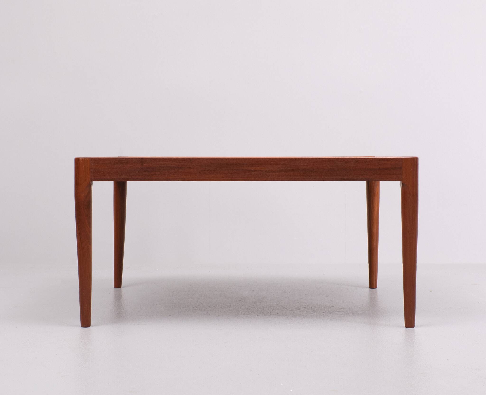 Teak coffee table Laminated top 1960s Scandinavian
