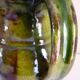 Pitcher vase, thick green glazed terracotta, signature to be identified