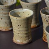 8 stoneware cups/mugs by Gustave Tiffoche