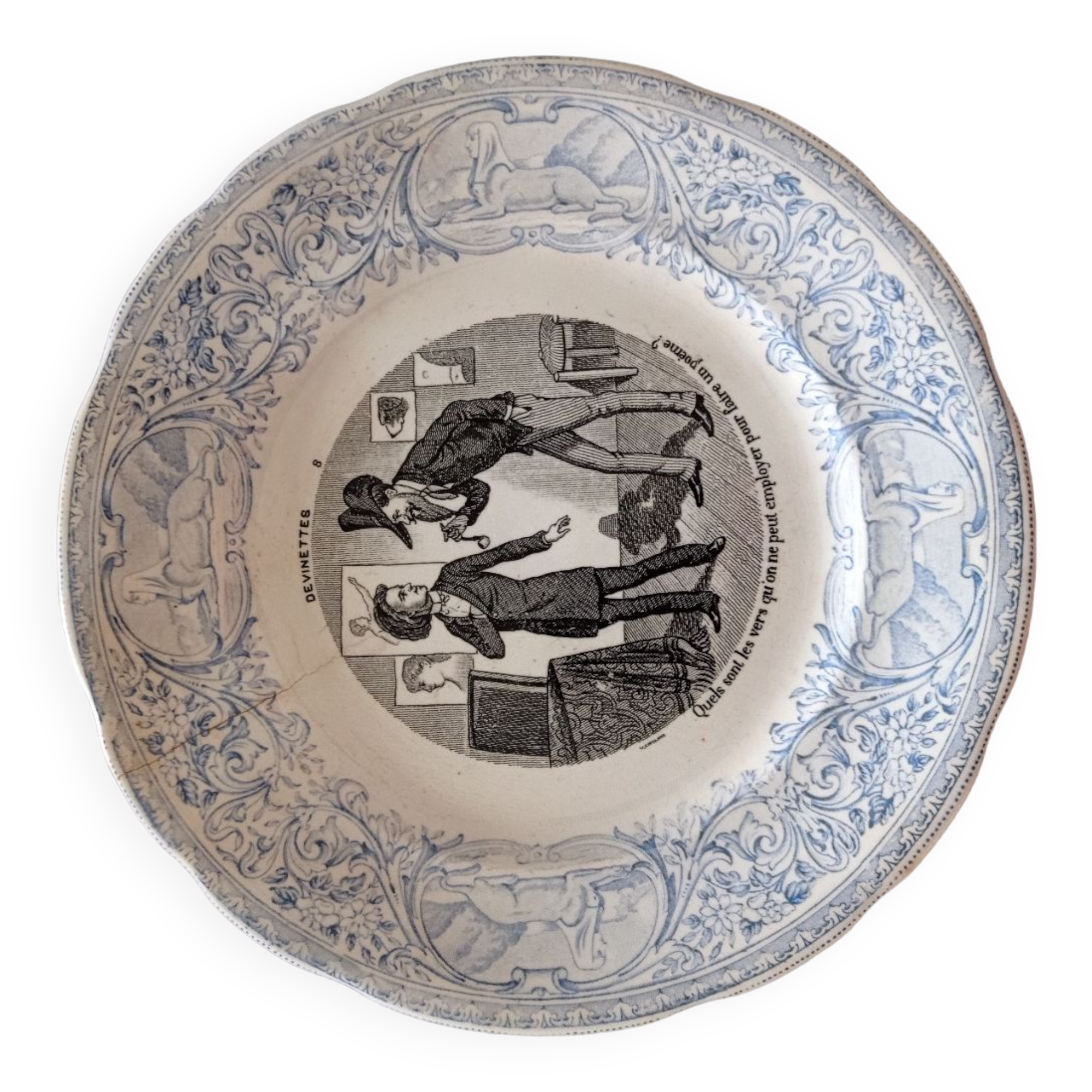 Dessert plate Digoin & Sarreguemines