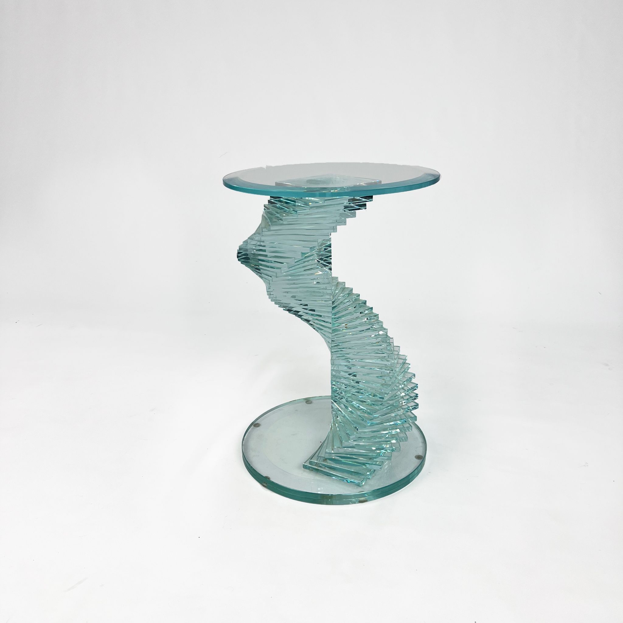 Table d’appoint en verre spiralé Ravello, années 1980