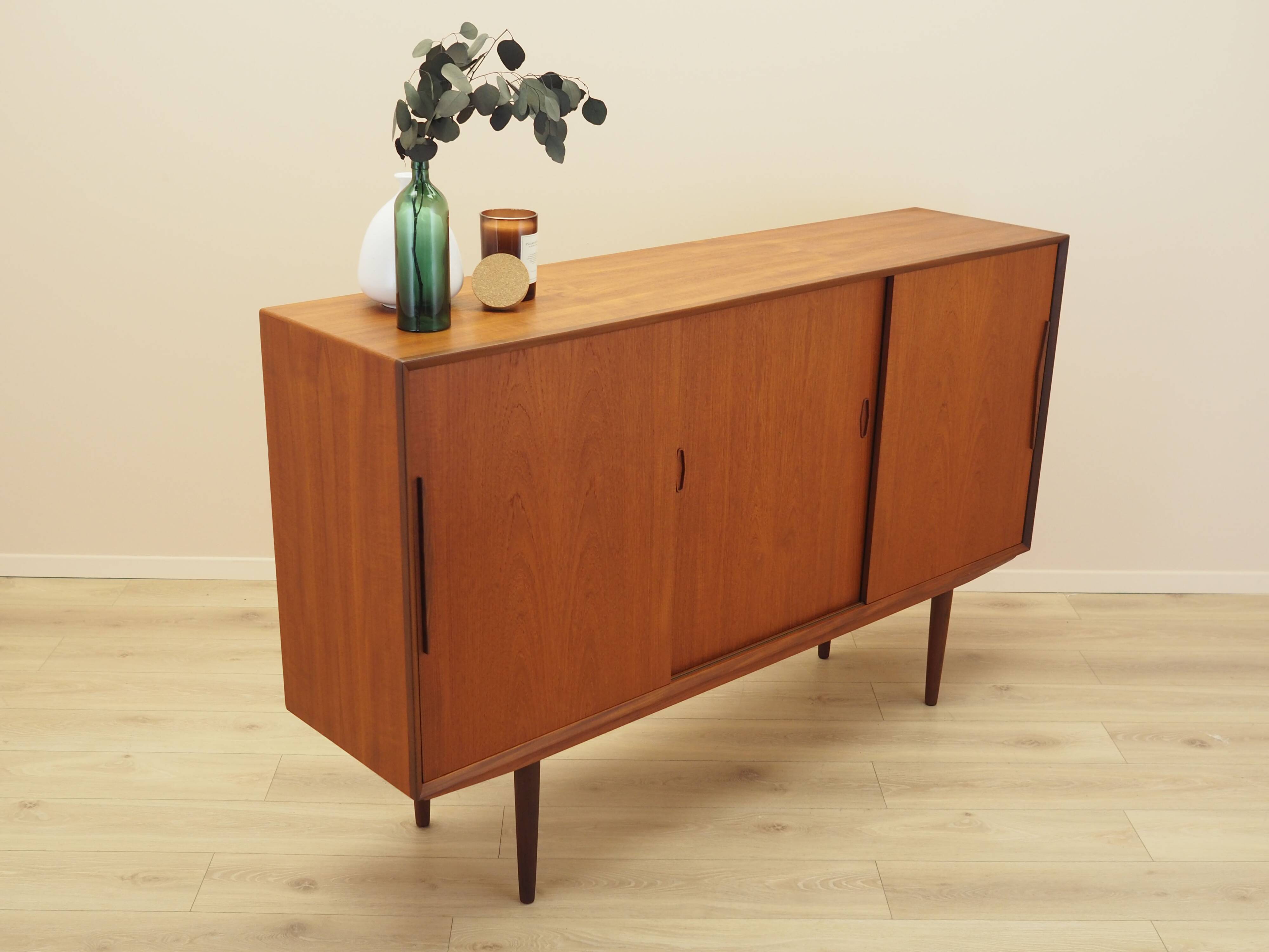 Teak highboard with bar section, Denmark, 1960s