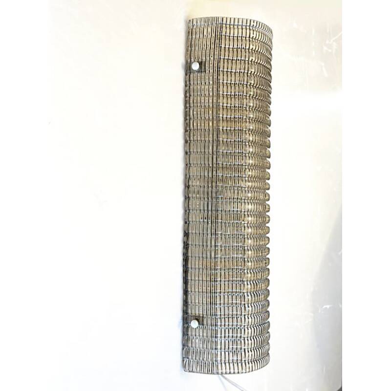 Set of Two Contemporary Smoked Diamonded Rectangular Murano Wall Sconces