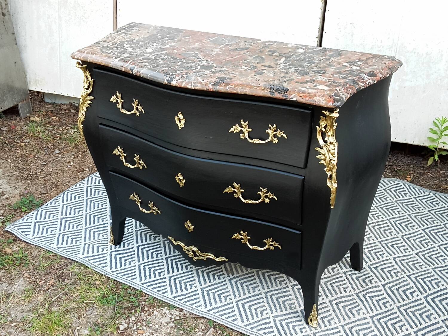 Commode style L.XV noire