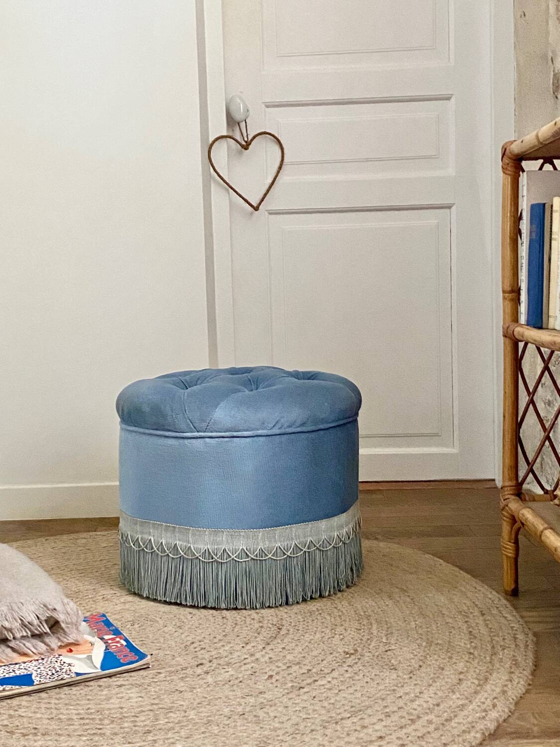 Velvet pouf