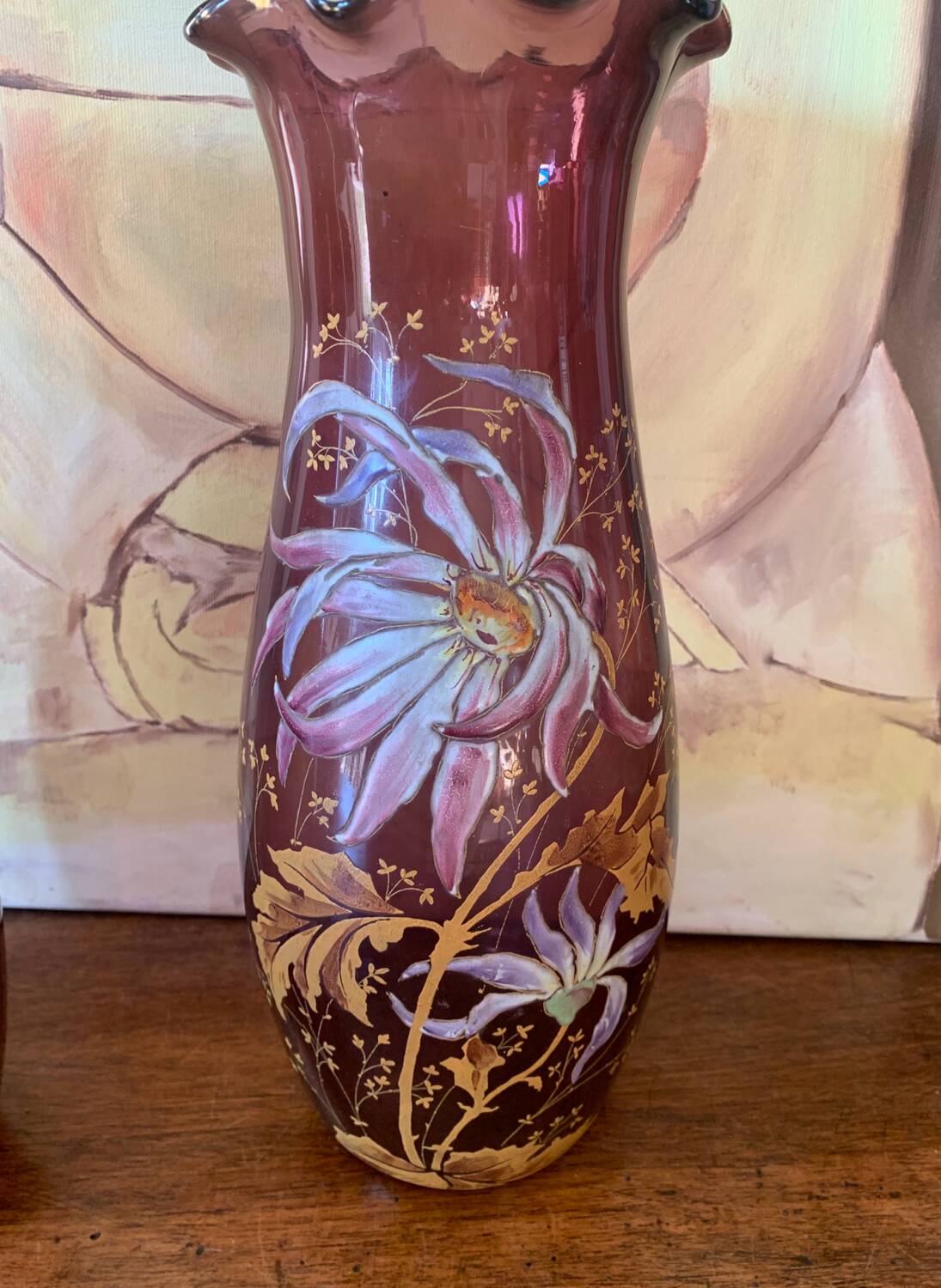 Enamelled glass vases