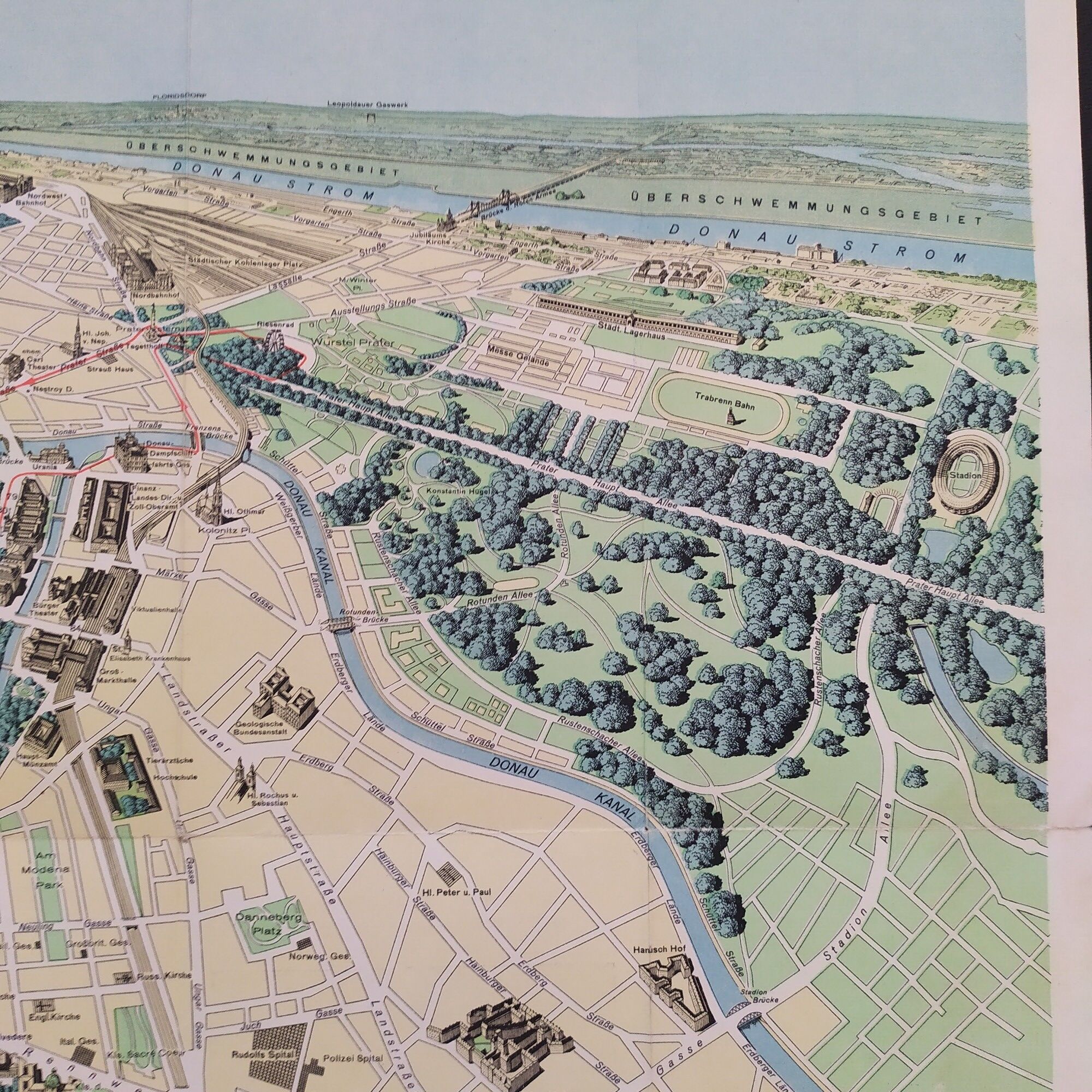 Carte vue du ciel de la ville de Vienne