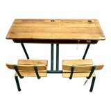 Old-fashioned double school desk