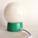 Vintage white opaline living room bedside desk lamp "Green and lavender"