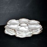 3 Limoges porcelain oyster plates