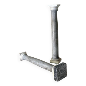 Paire de colonnes en - marbre