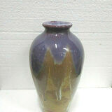 Enamelled sandstone ovoid vase