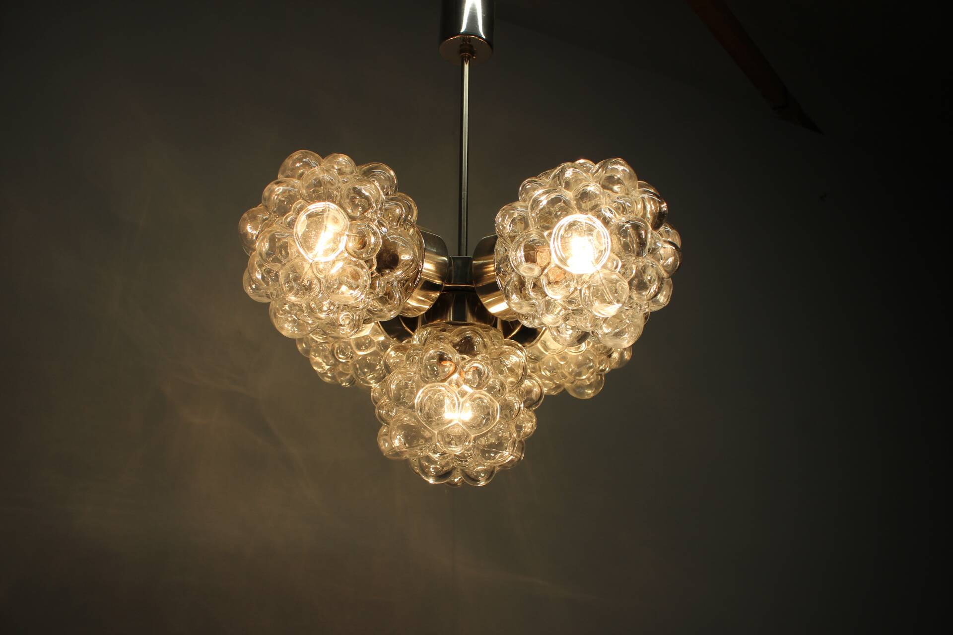 Bubble glass chandelier by Kamenický Šenov, Czechoslovakia, 1970s