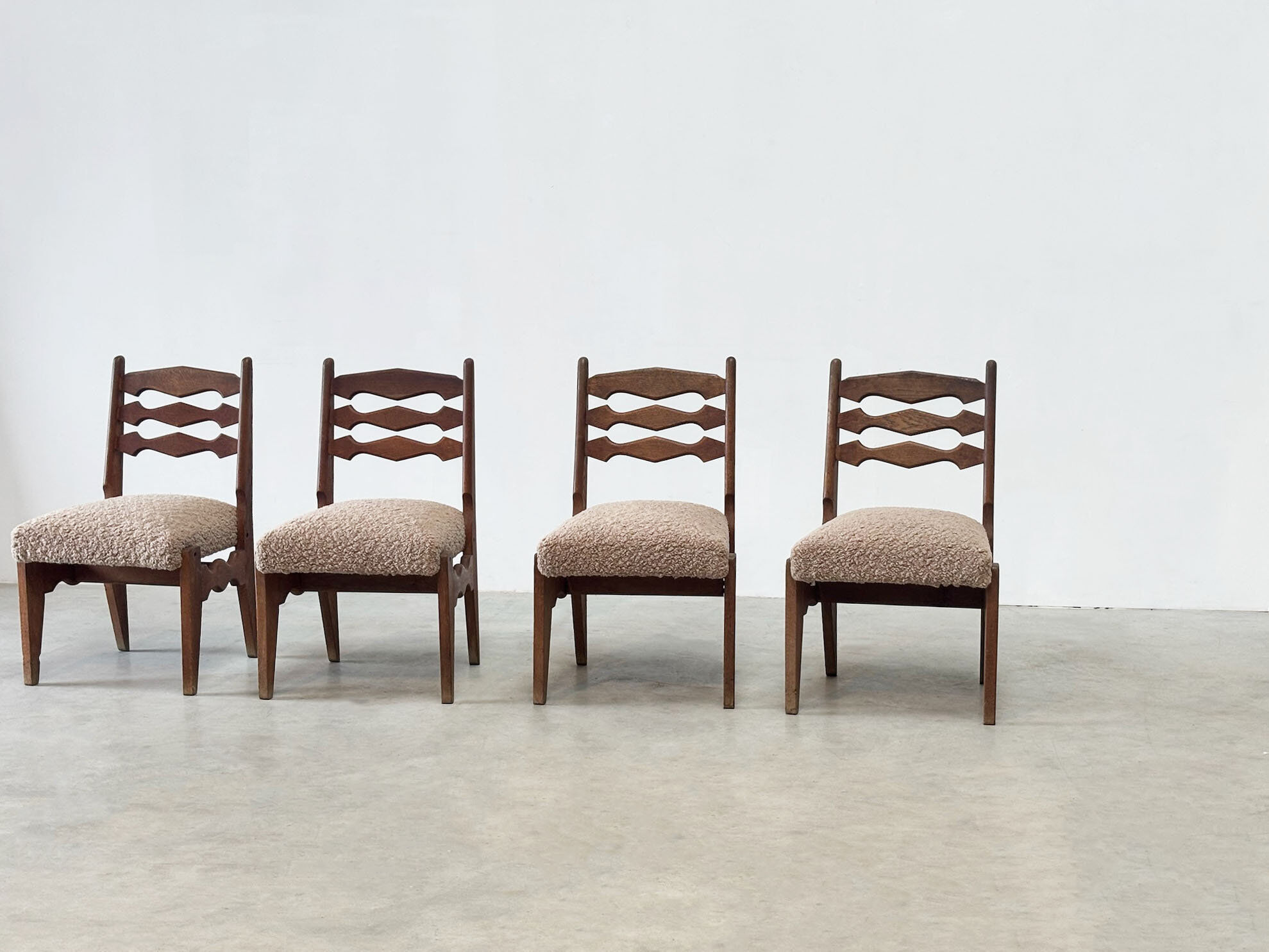 Set of four dining chairs by Guillerme & Chambron