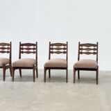 Set of four dining chairs by Guillerme & Chambron