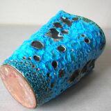 Old blue ceramic vase terracotta sea foam 22 cm living room office decoration