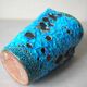 Old blue ceramic vase terracotta sea foam 22 cm living room office decoration