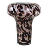 Glass leopard print vase, Italian design, 1970s, made in Italy
