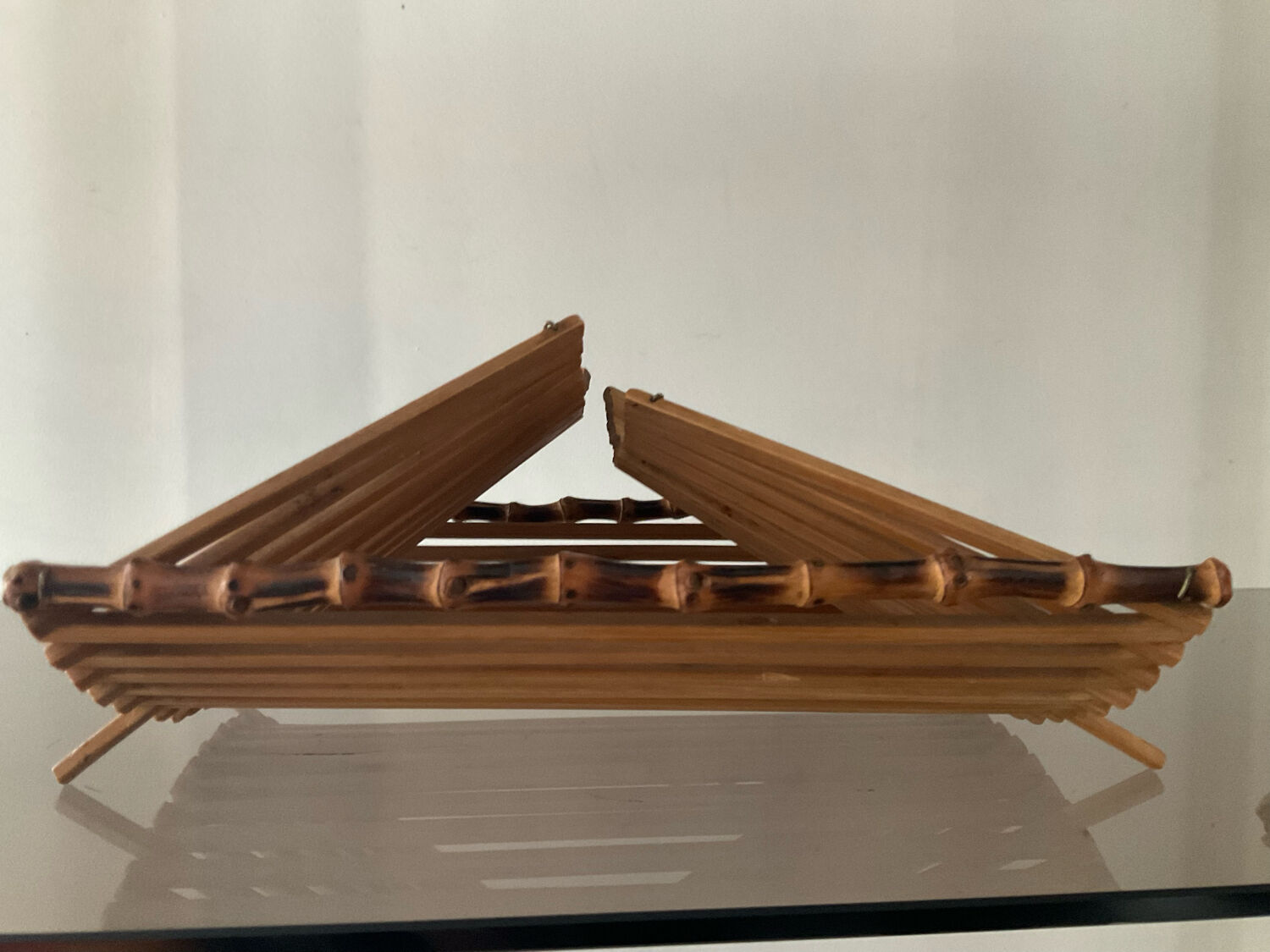 Duo of vintage wooden baskets