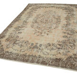 Tapis beige turc noué à la main des années 1980 204 cm x 310 cm