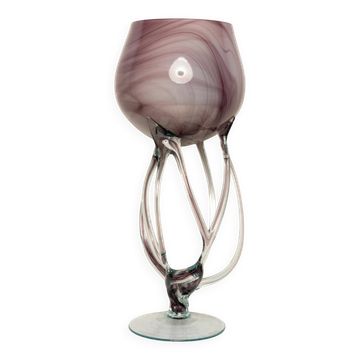 Vase artistique violet vintage milieu du siècle, Pologne, 1970