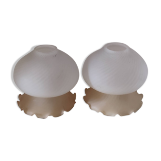 Duo abat-jour tulipe art déco
