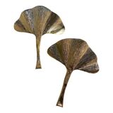 Set of 2 Contemporary Italian Brass Leaf Wall Sconce by Simoeng