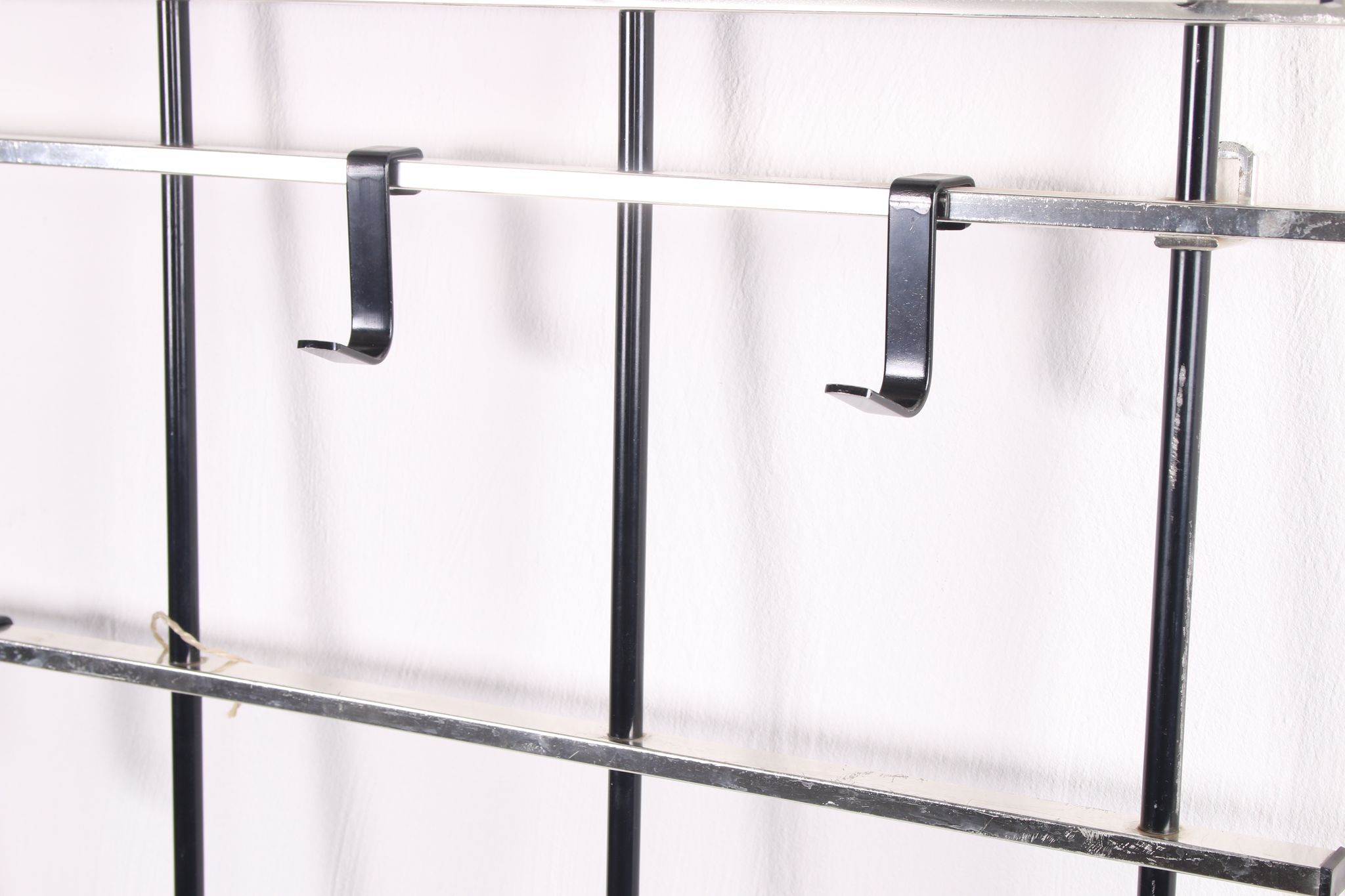 Vintage chrome color aluminum wall coat rack 1950s